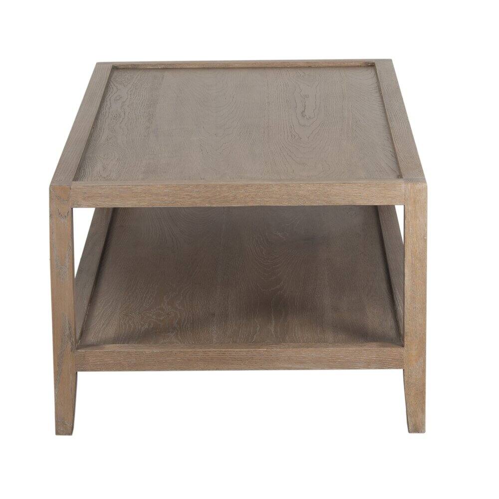 Back. Porter Designs - Lowell Solid White Oak Wood Coffee Table - Brown.