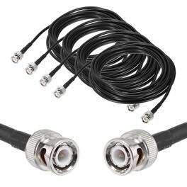 Unique Bargains - 4pcs RG58 Coaxial Cable BNC Male to BNC Male 50 Ohm 15ft - Black