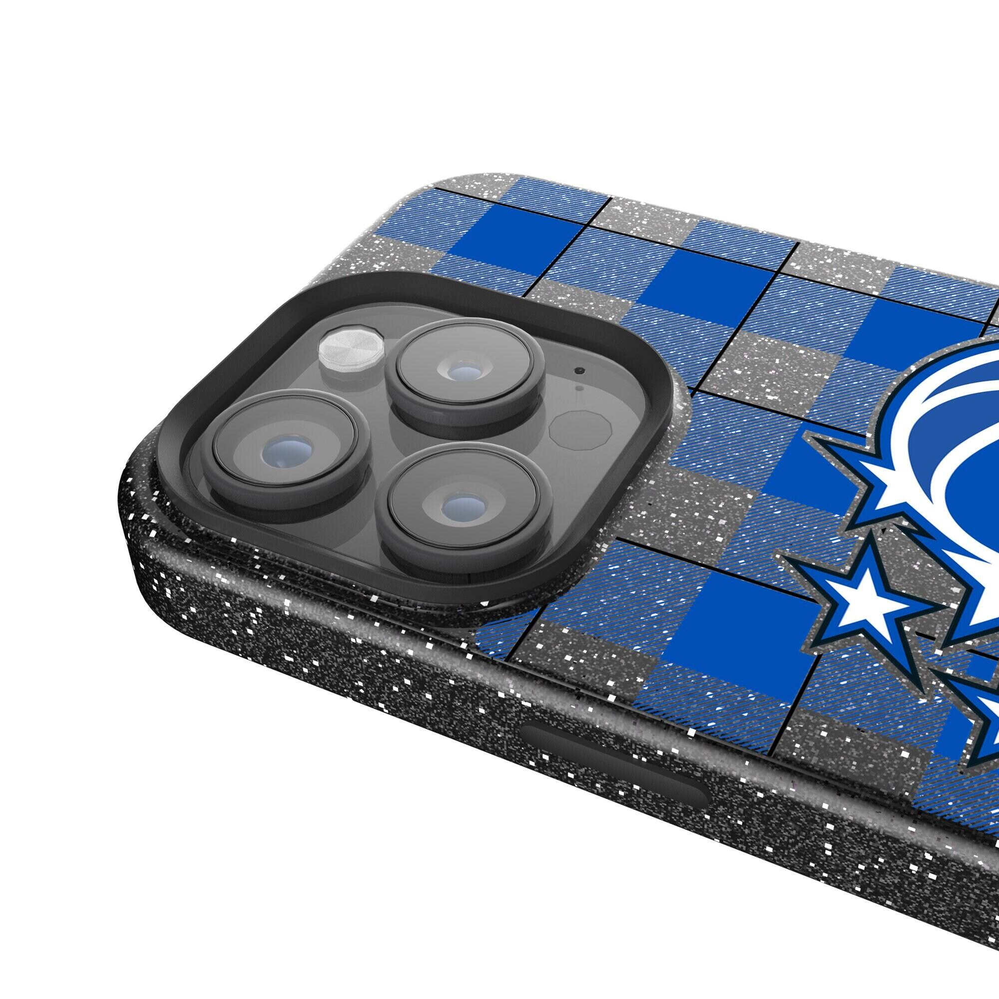 Alt View 3. Keyscaper - Orlando Magic Plaid Bling iPhone Case - 15 Pro - Black.