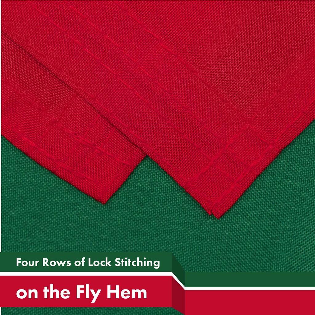 Four Rows of Lock Stitching on the Fly Hem