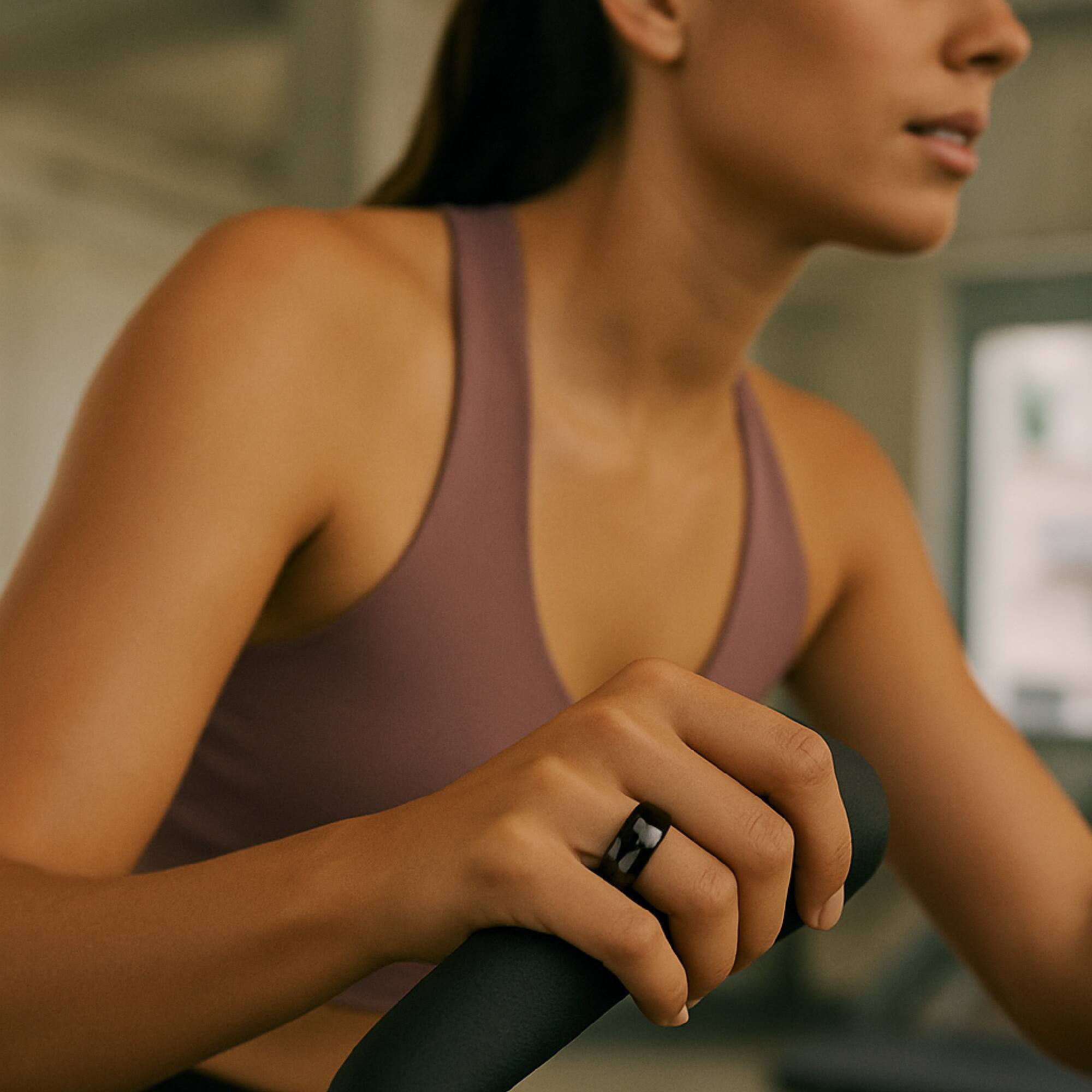 Left. Pursonic - Everyday Wellness Smart Ring ( L/XL) – Sleek Health & Sleep Tracker with Magnetic Charging Base - Black.