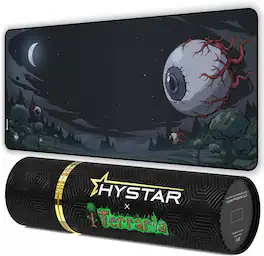 Hystar - Terraria Extended Gaming Mouse Pad | 5mm Thick, Waterproof Surface, Polyester Fabric, & Rubber Base | 36" x 16" - Black