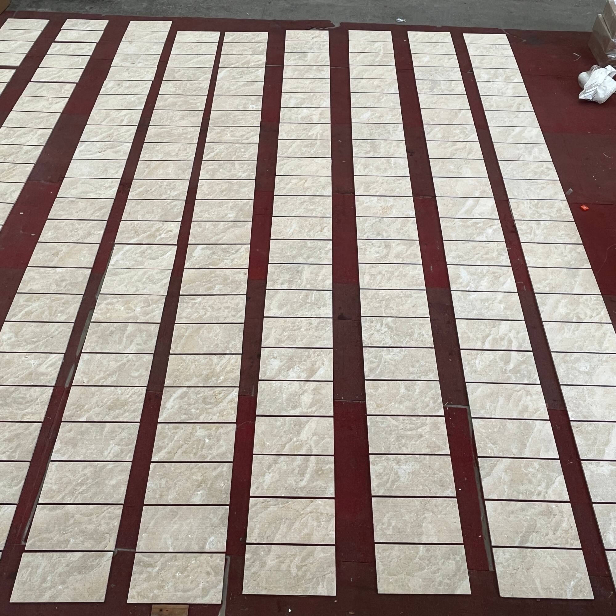 Left. GOODSILO - Premium Gold Beige Textured Natural Marble Tiles for Elegant Wall Decorations - Beige+Gold.