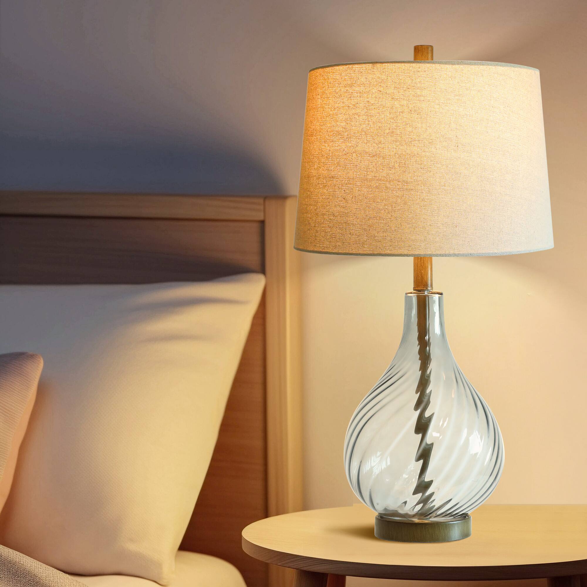 Alt View 3. partphoner - Clear Spiral Glass Table Lamp - Transparent.