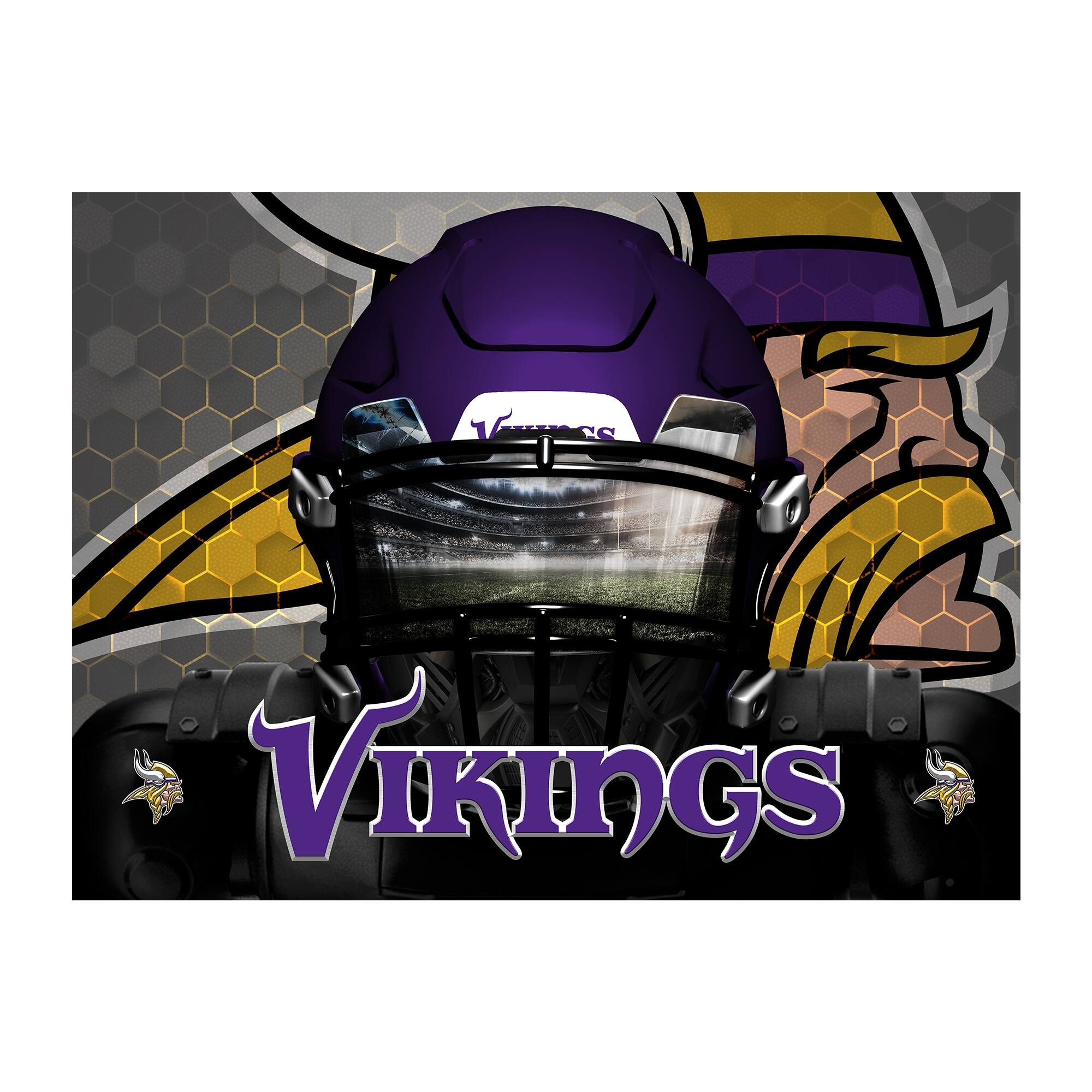Alt View 1. Sporticulture - Minnesota Vikings 18" x 24" 3D Facemask Puzzle - Multicolor.