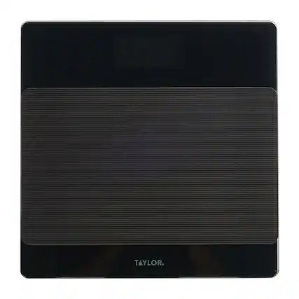 Front. Taylor Precision Products - Digital Glass Nonslip-Platform Bathroom Scale 400-Lb Capacity - Black.