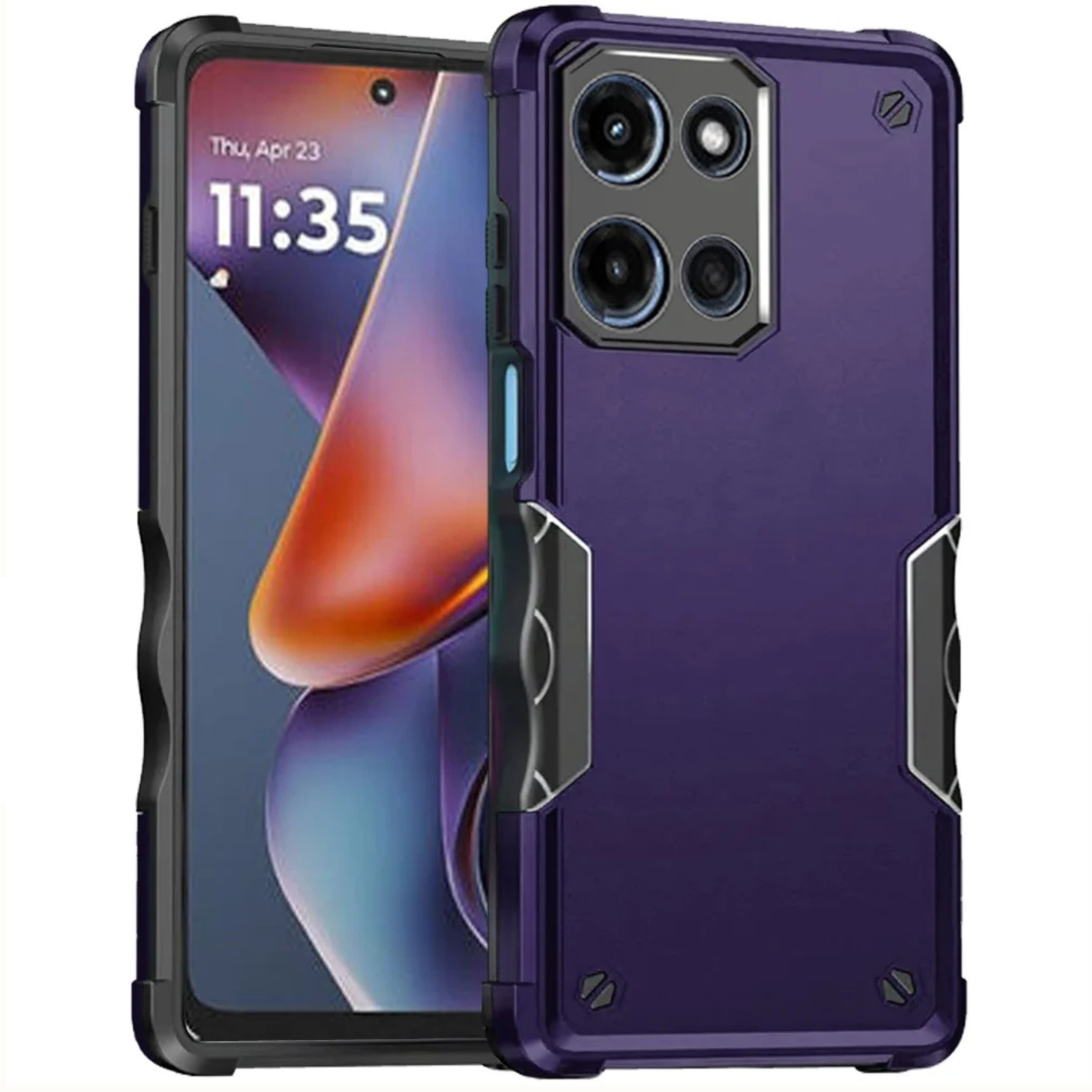 Kitcheniva - Rugged Grip Armor Cover With Tempered Glass For Moto G 2026 - Dark Purple price history on PriceWatchPro