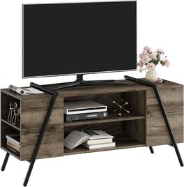 GARVEE - TV Stand for 50 55 Inch TV, Modern Mid Century Entertainment Center with Adjustable Shelves, Storage Cabinet - Retro Gray