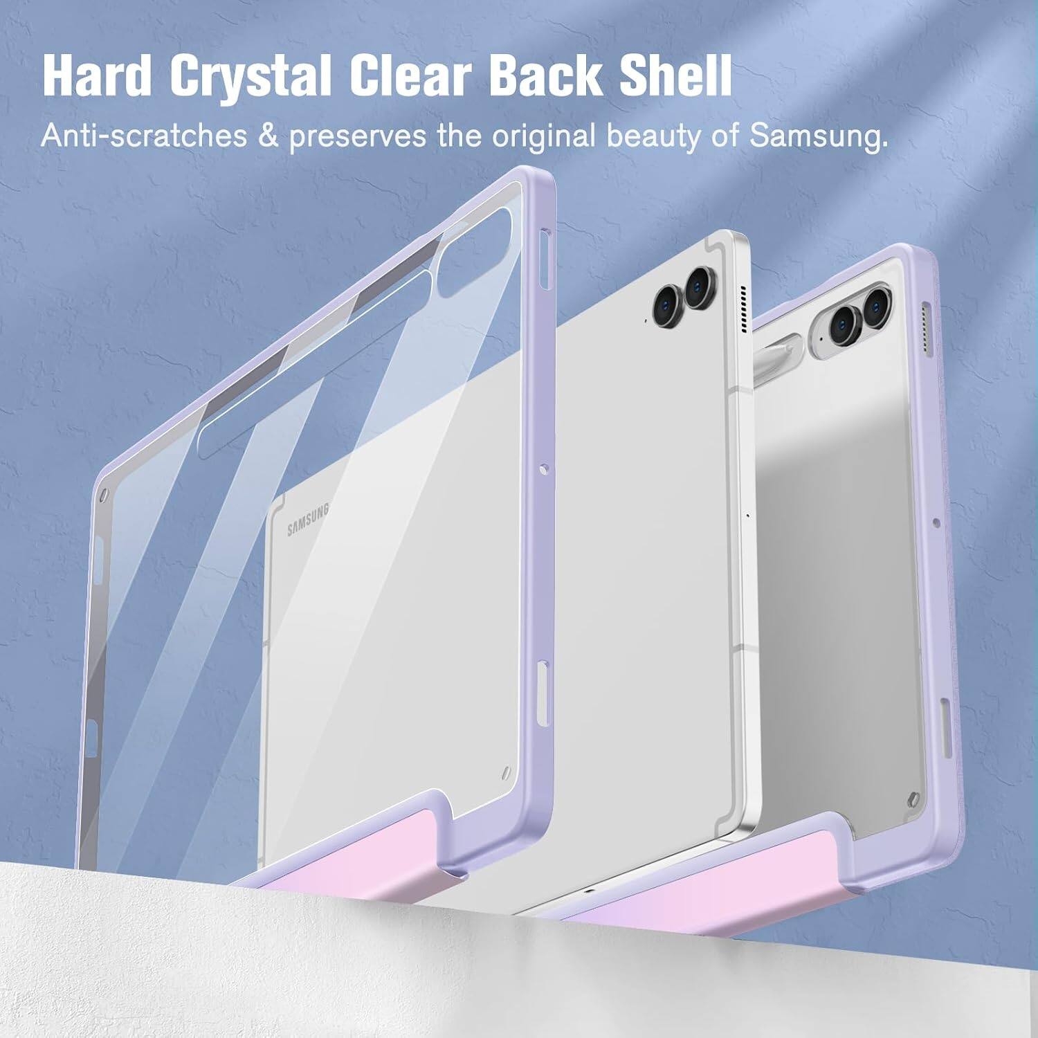 Hard Crystal Clear Back Shell  
Anti-scratches & preserves the original beauty of Samsung.
