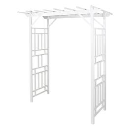 Dura-Trel - Wellington Arbor 72" x 85" Outdoor Garden Arch Lattice Trellis - White