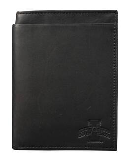 Rico Industries - Iowa State Cyclones Black Leather RFID Blocking Passport Holder Cover Travel Billfold Wallet for Men & Women - Multi