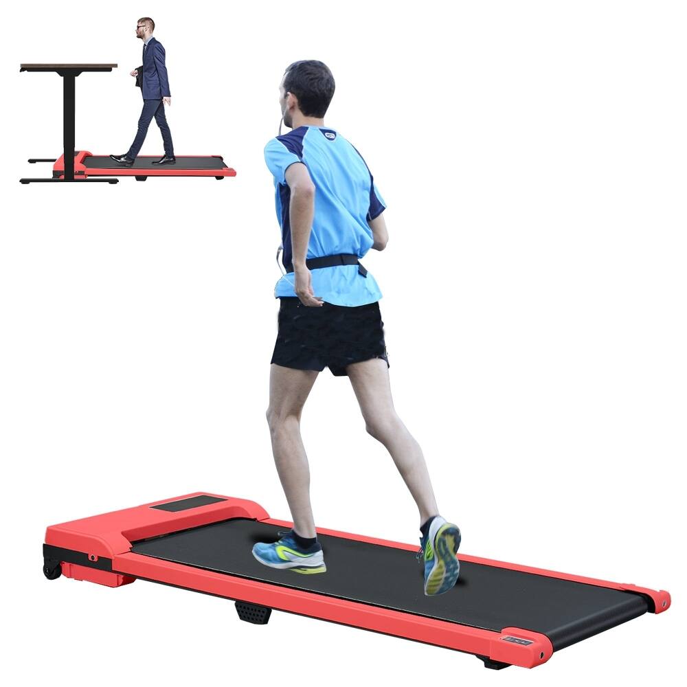 Angle. Loheer - Loheer 3 in 1 Portable Treadmill Walking Pad Under Desk Quiet 2.0 HP Brushless Motor 220 lbs Capacity Compact Red - Red.