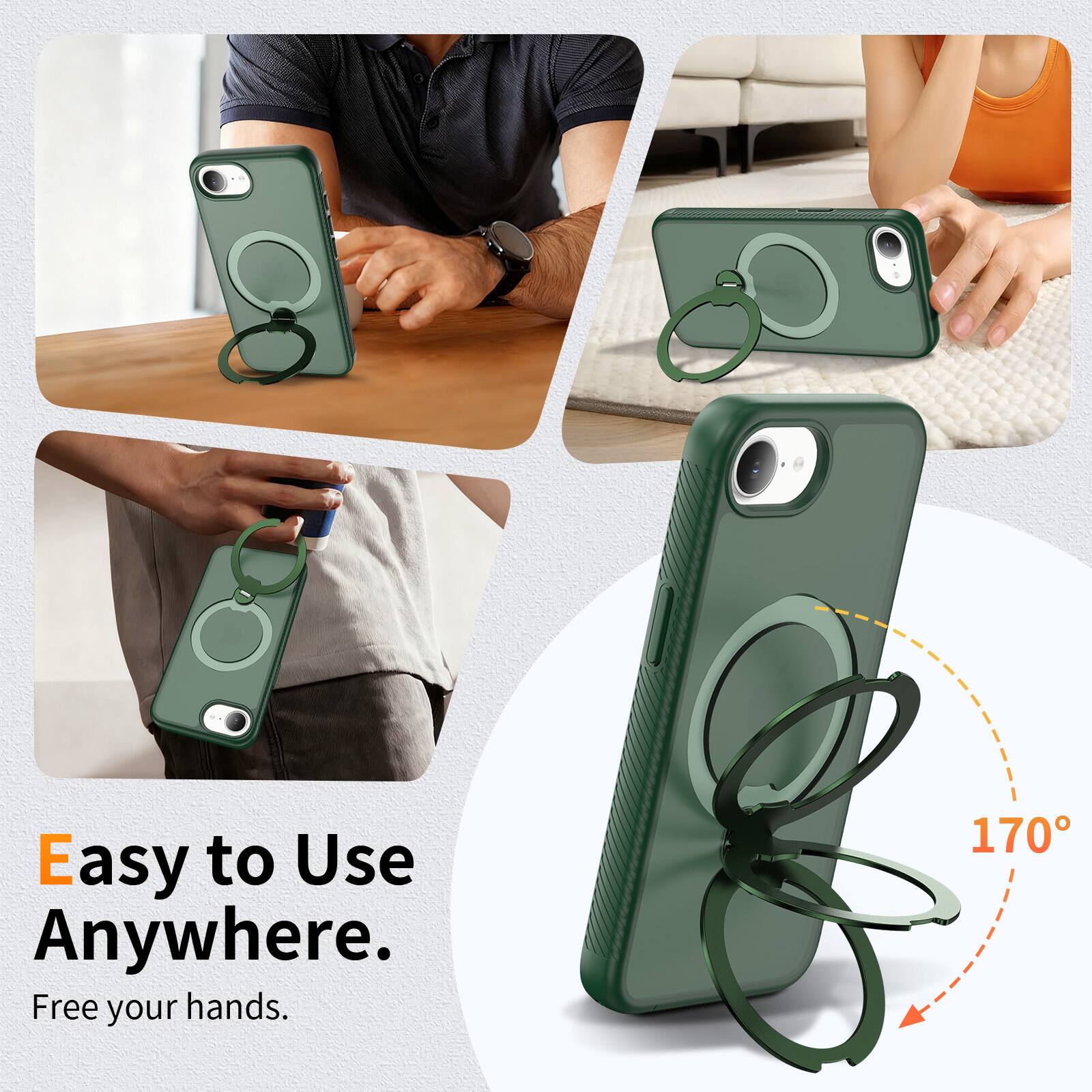Easy to Use Anywhere.  
Free your hands.  
170°