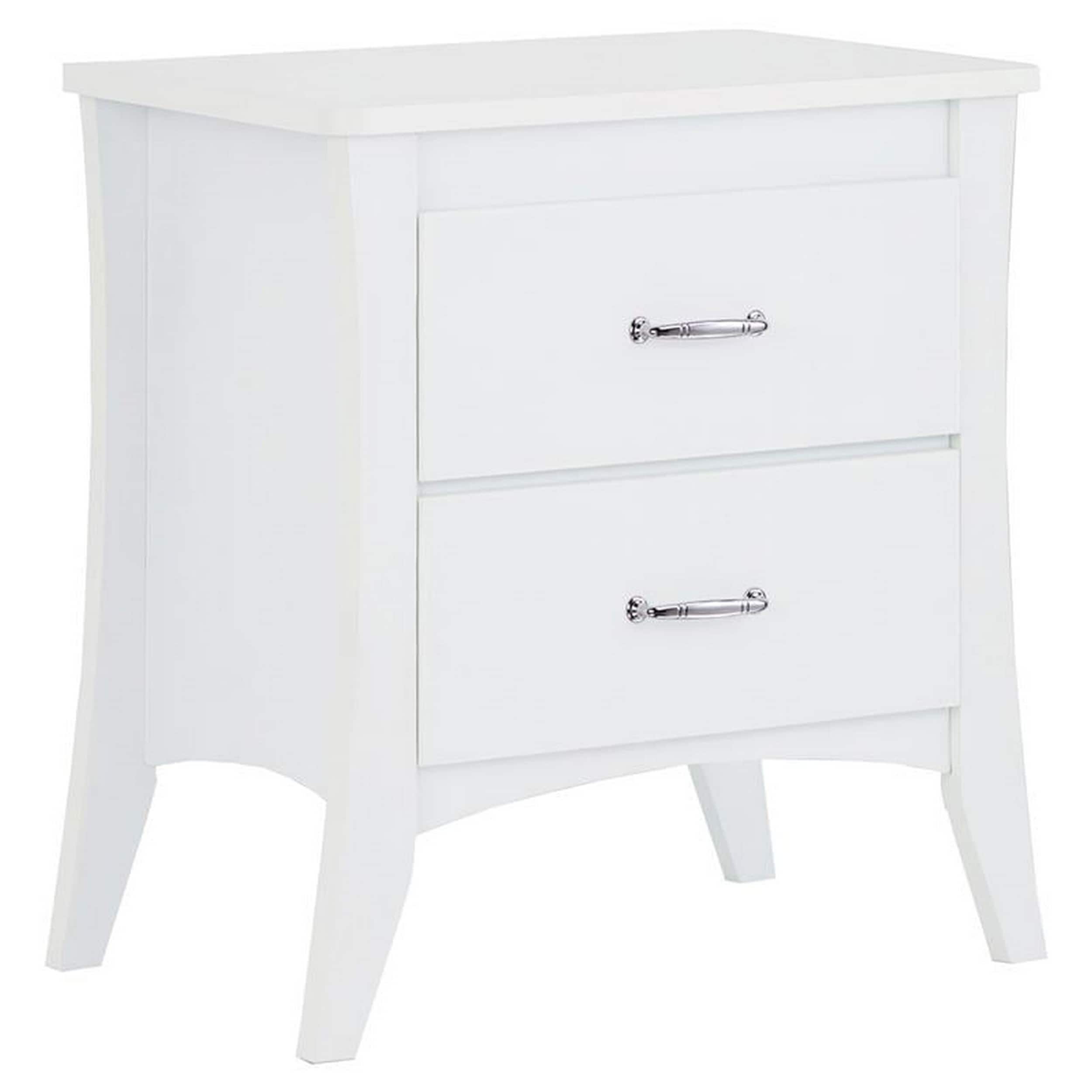 Manhattan Lane - Contemporary Style 2 Drawers Wood Nightstand - White