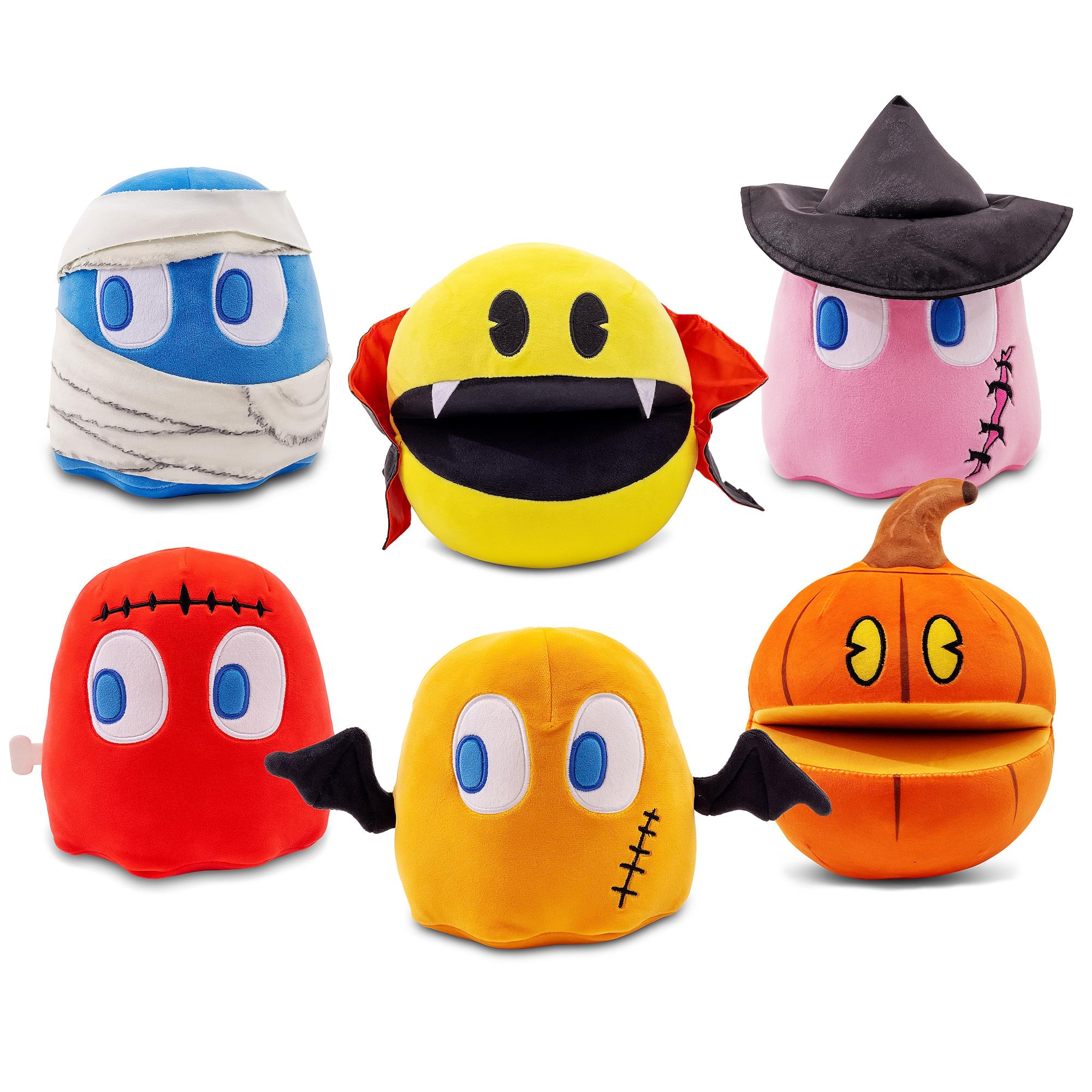 Front. Toynk - PAC-MAN Halloween 7-Inch Collector Plush Set.