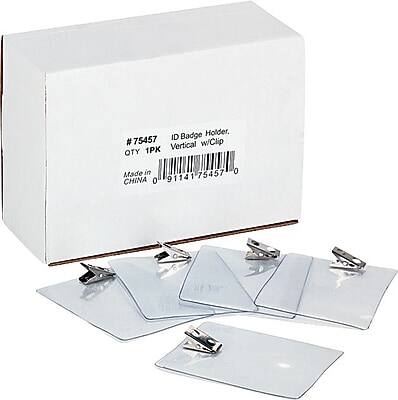 #75457  
ID Badge Holder, Vertical w/Clip  
QTY 1PK  
Made in CHINA  
091141 91141-75457