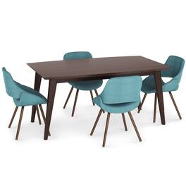 Simpli Home - Malden / Draper 5-Piece Dining Set - Turquoise Blue