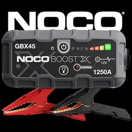 NOCO GBX45 + I OUT USB In OUT NOCO BOOST X NO 12V 12V IN/OUT USB C ! OVERRIDE 1250A