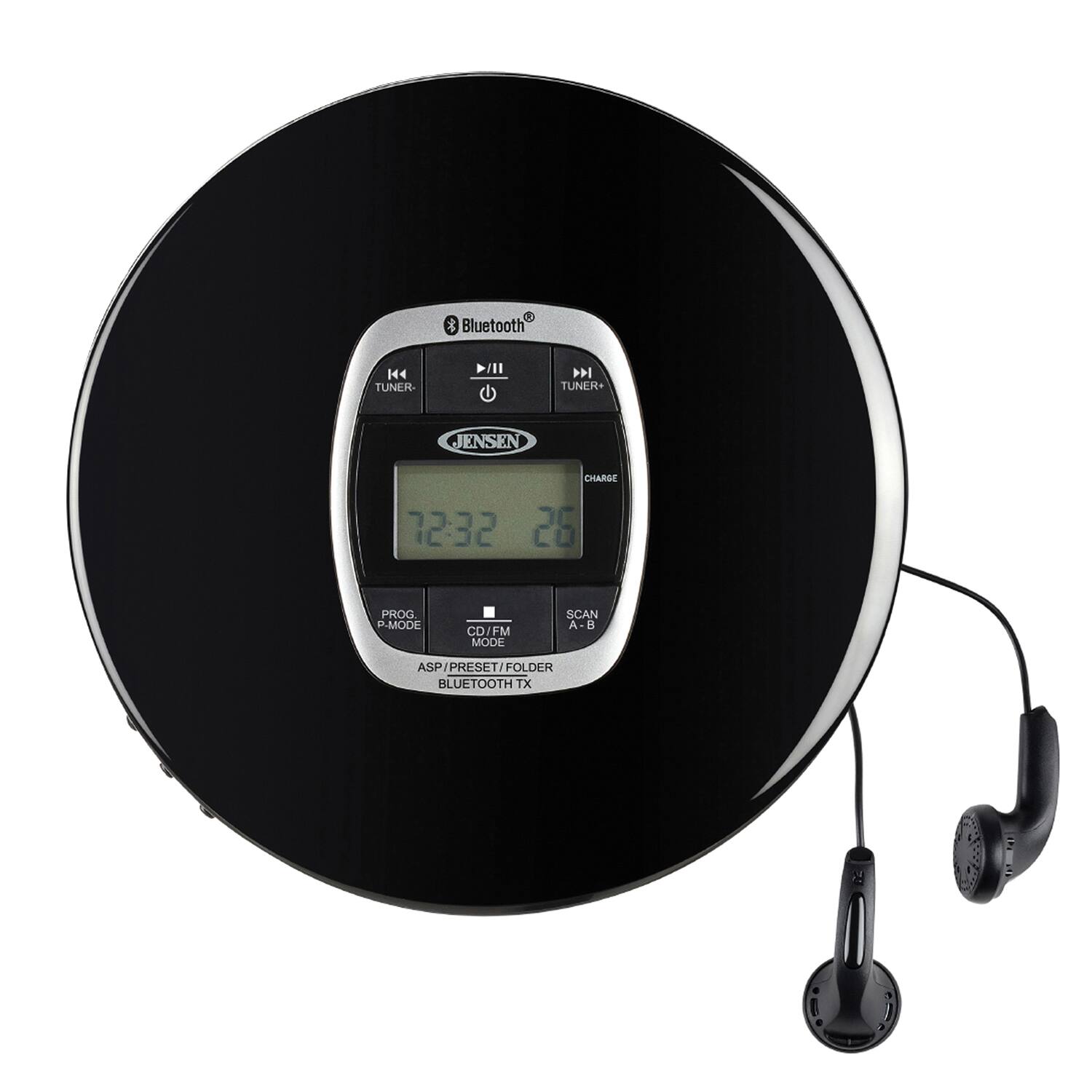 Bluetooth  
TUNER- / TUNER+  
JENSEN  
CHARGE  
12:32  
26  
PROG  
P-MODE  
CD/FM MODE  
SCAN  
A-B  
ASP  
ASP/PRESET/FOLDER  
BLUETOOTH TX