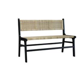 Carolina Chair & Table - Leana Rattan Bench - Black - Black, Natural