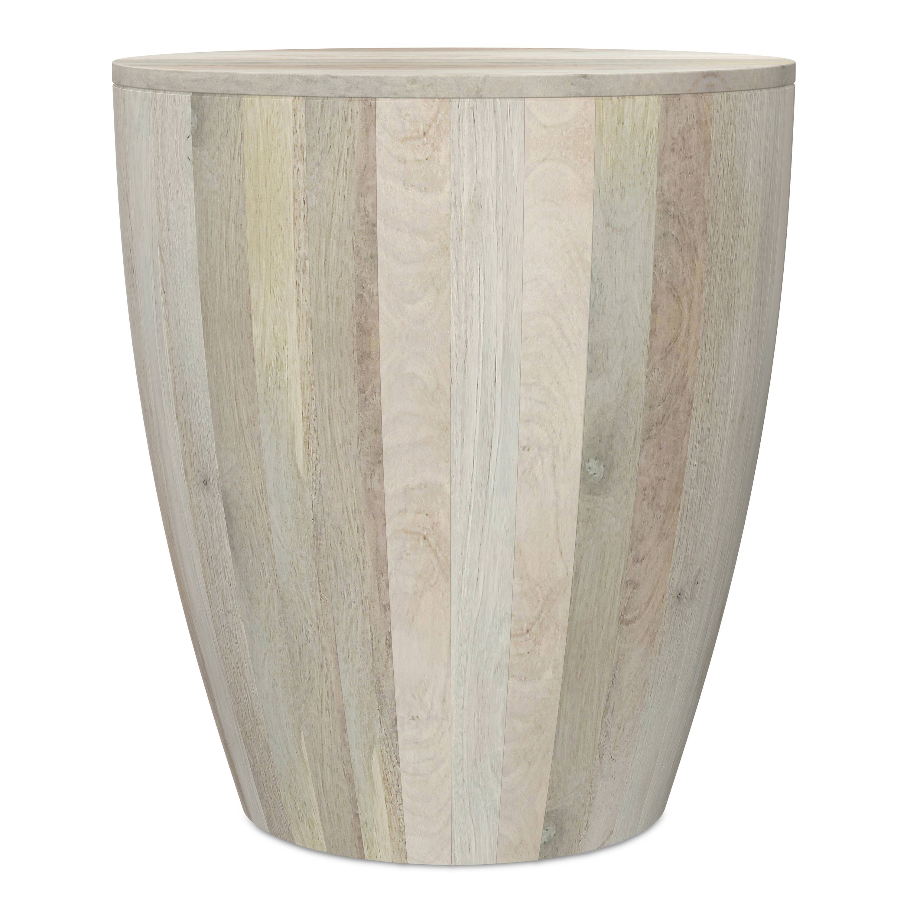Alt View 4. Simpli Home - Elmbrook 21 inch Wide Solid Mango Modern End Table in White Wash, Assembled - White Wash.