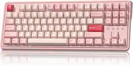 FL.ESPORTS - CMK87 87 Key Wireless Gaming Mechanical Keyboard, 3-Modes Creamy Mechanical Hot-Swap - Pink