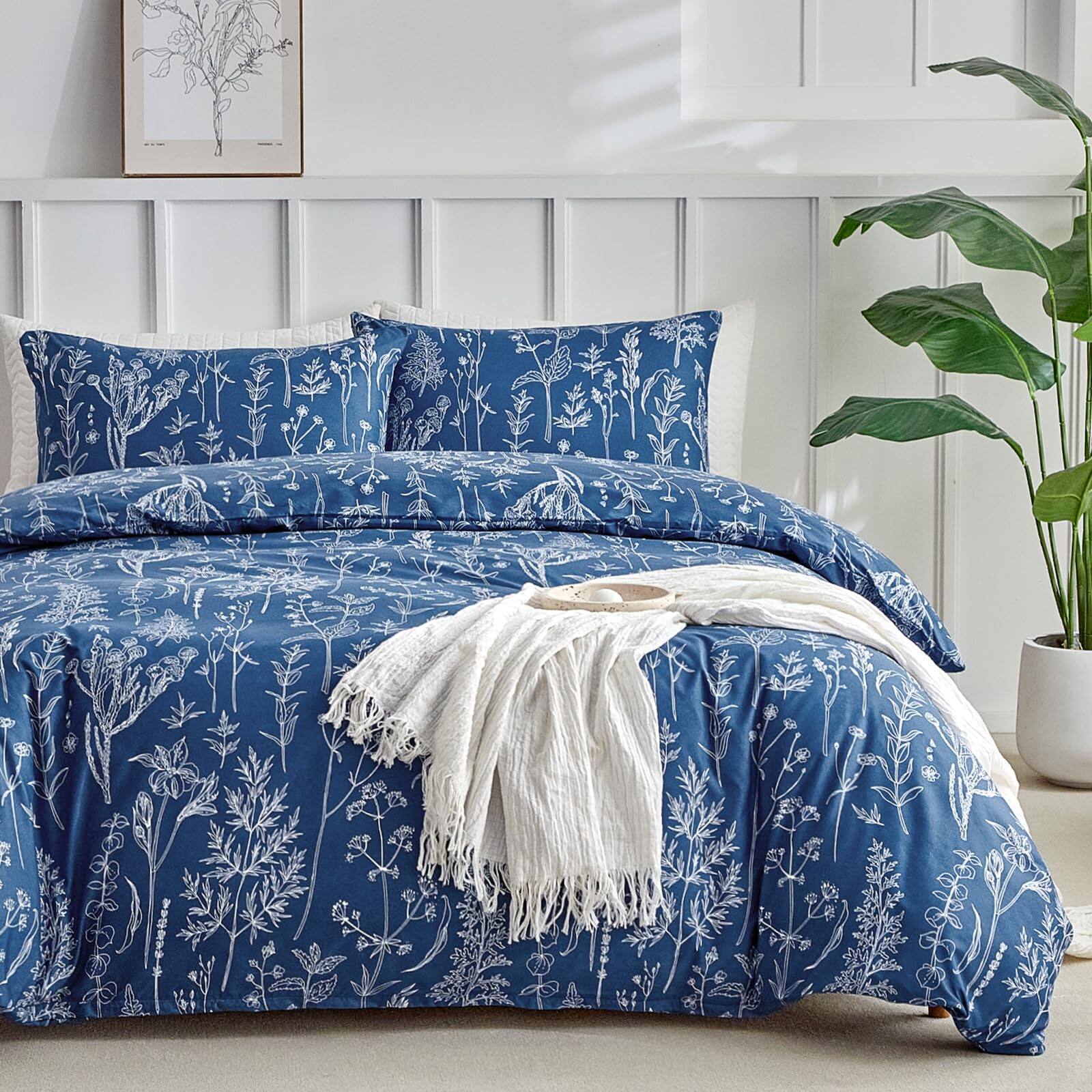 C: Deep Blue(no Comforter)-Queen (90×90 inch)