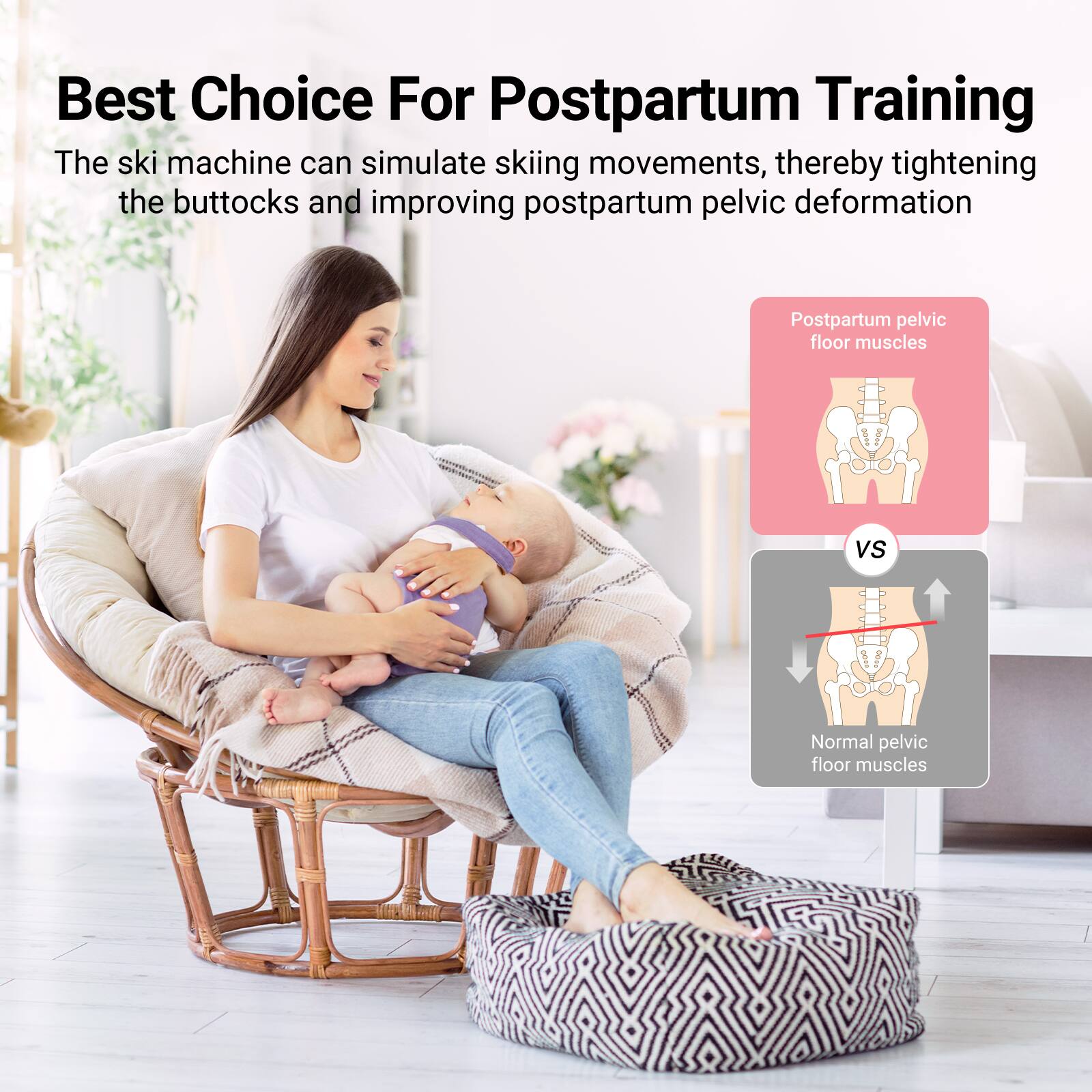 Best Choice For Postpartum Training

The ski machine can simulate skiing movements, thereby tightening the buttocks and improving postpartum pelvic deformation.

Postpartum pelvic floor muscles vs Normal pelvic floor muscles