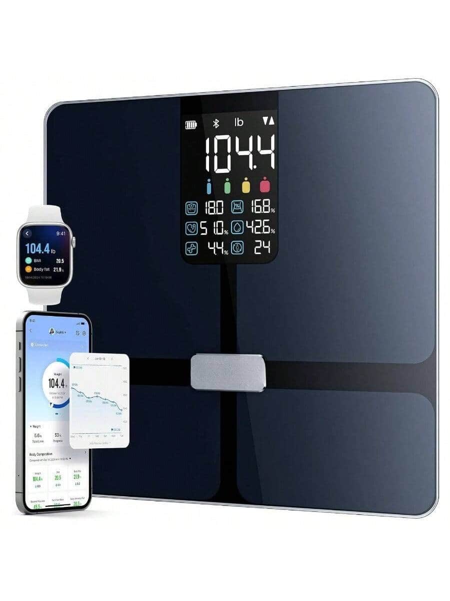 Stamp n Camp - Digital scale highly accurate for weight management, User-Friendly, Advanced Technology, Space-Saving - Black-Large Display + 11\