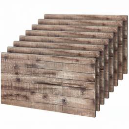 Homcom - 3D Faux Wood Wall Panels, Lightweight Polyurethane Panels for Interior and Exterior Accent Walls - Gray Wood Grain