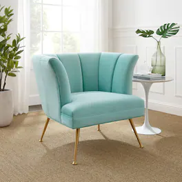Veronica Channel Tufted Performance Velvet Armchair by Modway - Mint