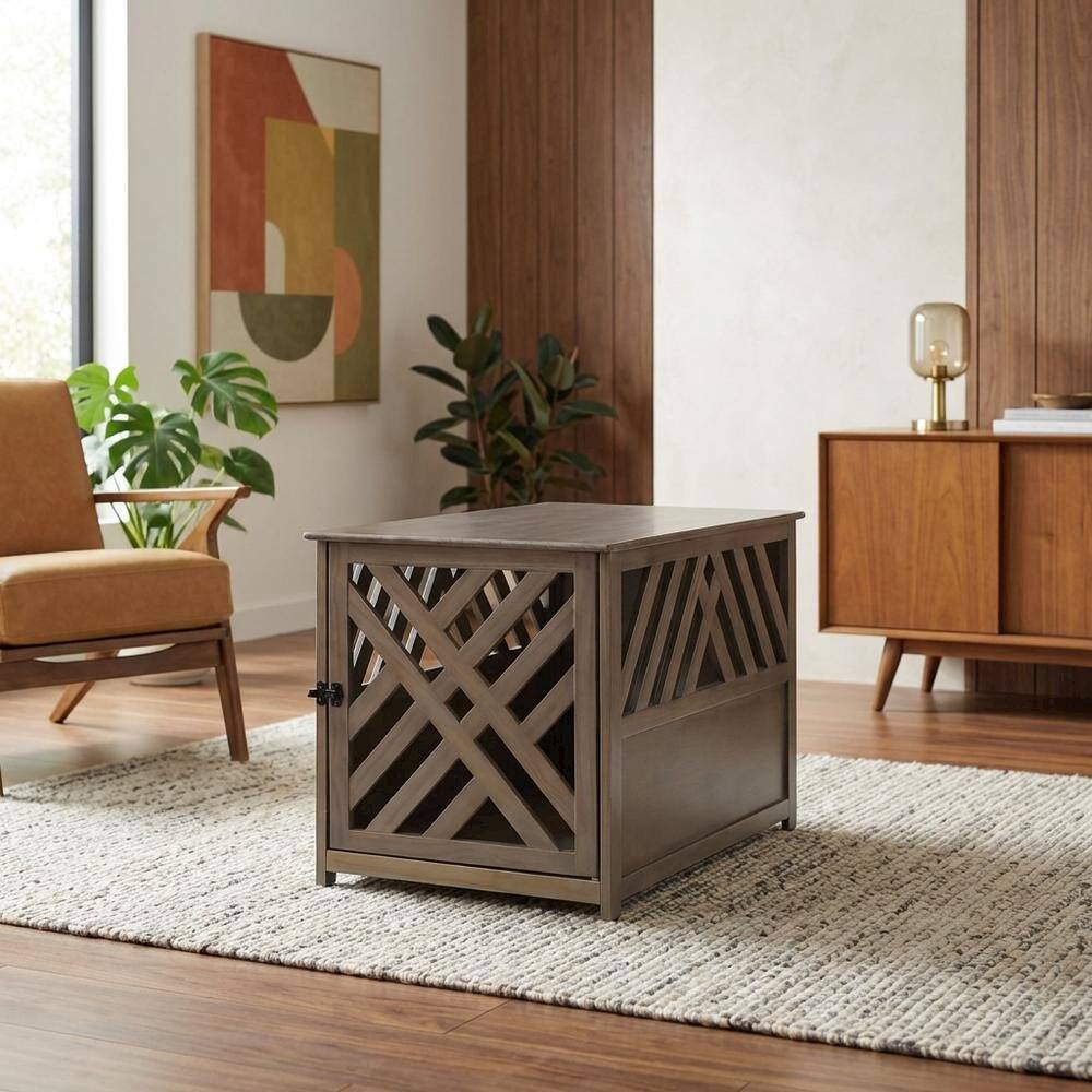 Alt View 3. FurniFact - Wooden End Table with Sturdy Construction and Classic Design - Gray.