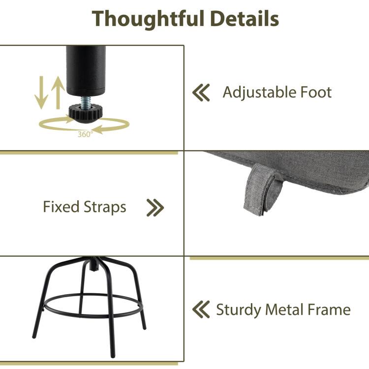 Thoughtful Details

- Adjustable Foot
- Fixed Straps
- Sturdy Metal Frame