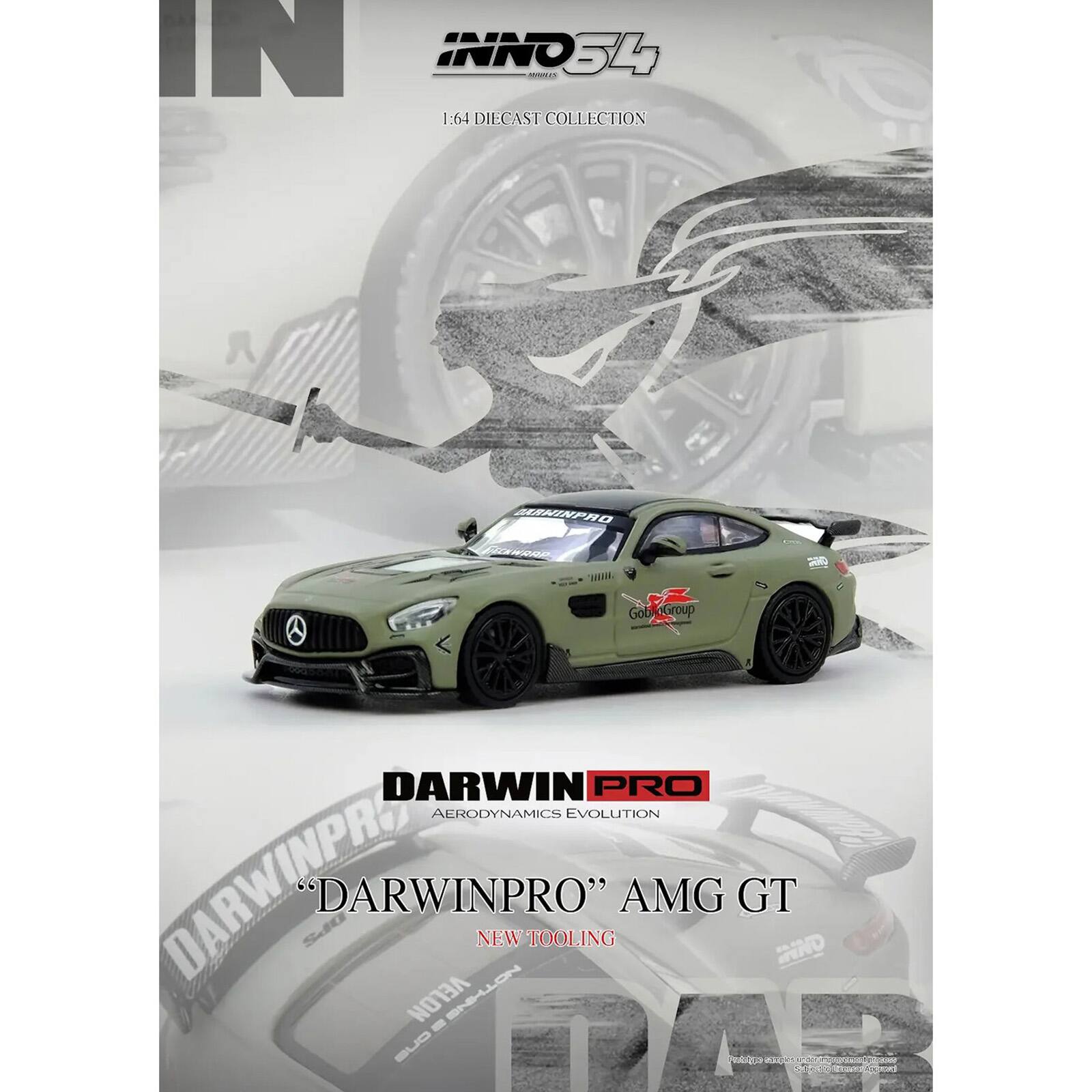 INNO 54  
1:64 DIECAST COLLECTION  

DARWIN PRO  
AERODYNAMICS EVOLUTION  
"DARWINPRO" AMG GT  
NEW TOOLING