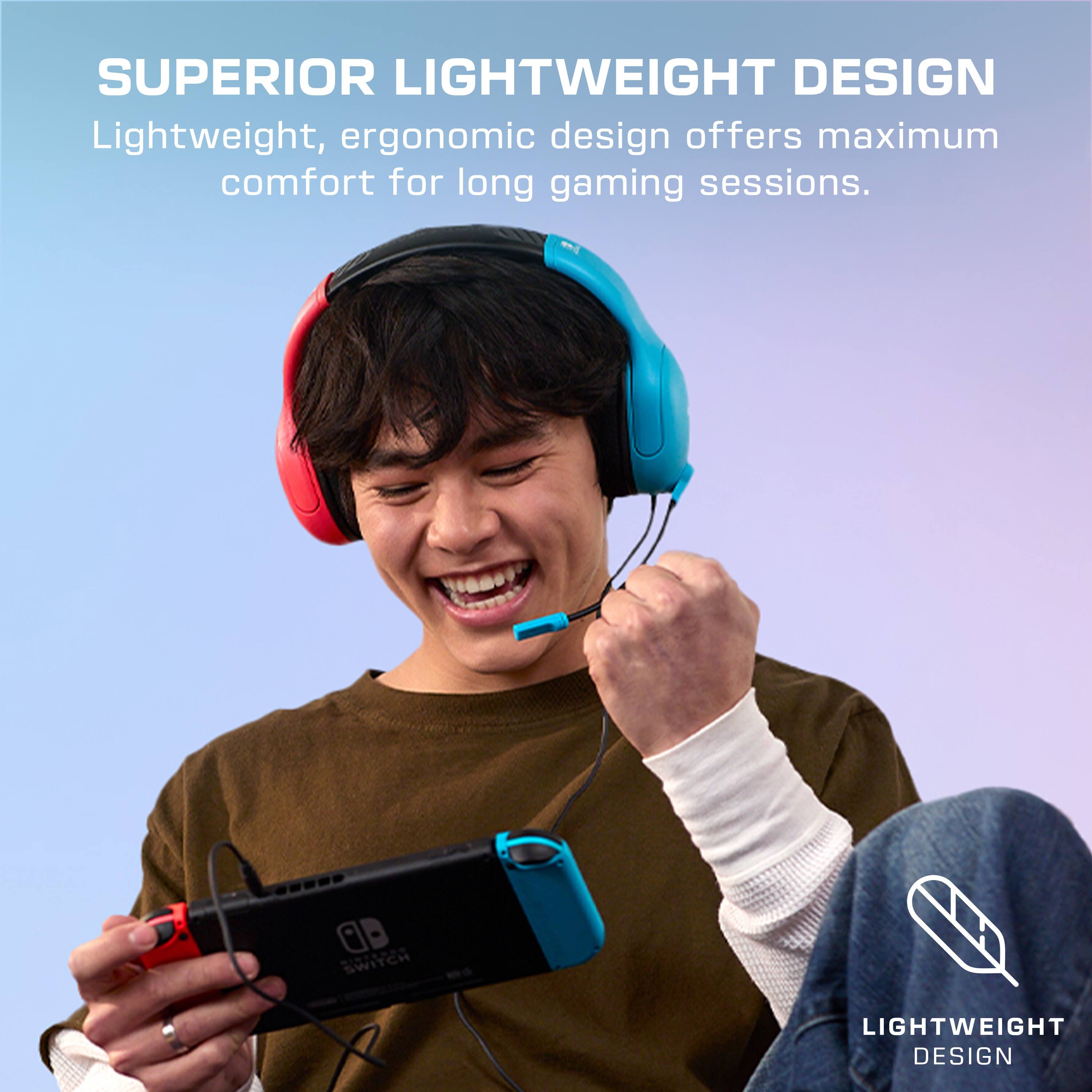 SUPERIOR LIGHTWEIGHT DESIGN: Lightweight, ergonomic design offers maximum comfort for long gaming sessions.