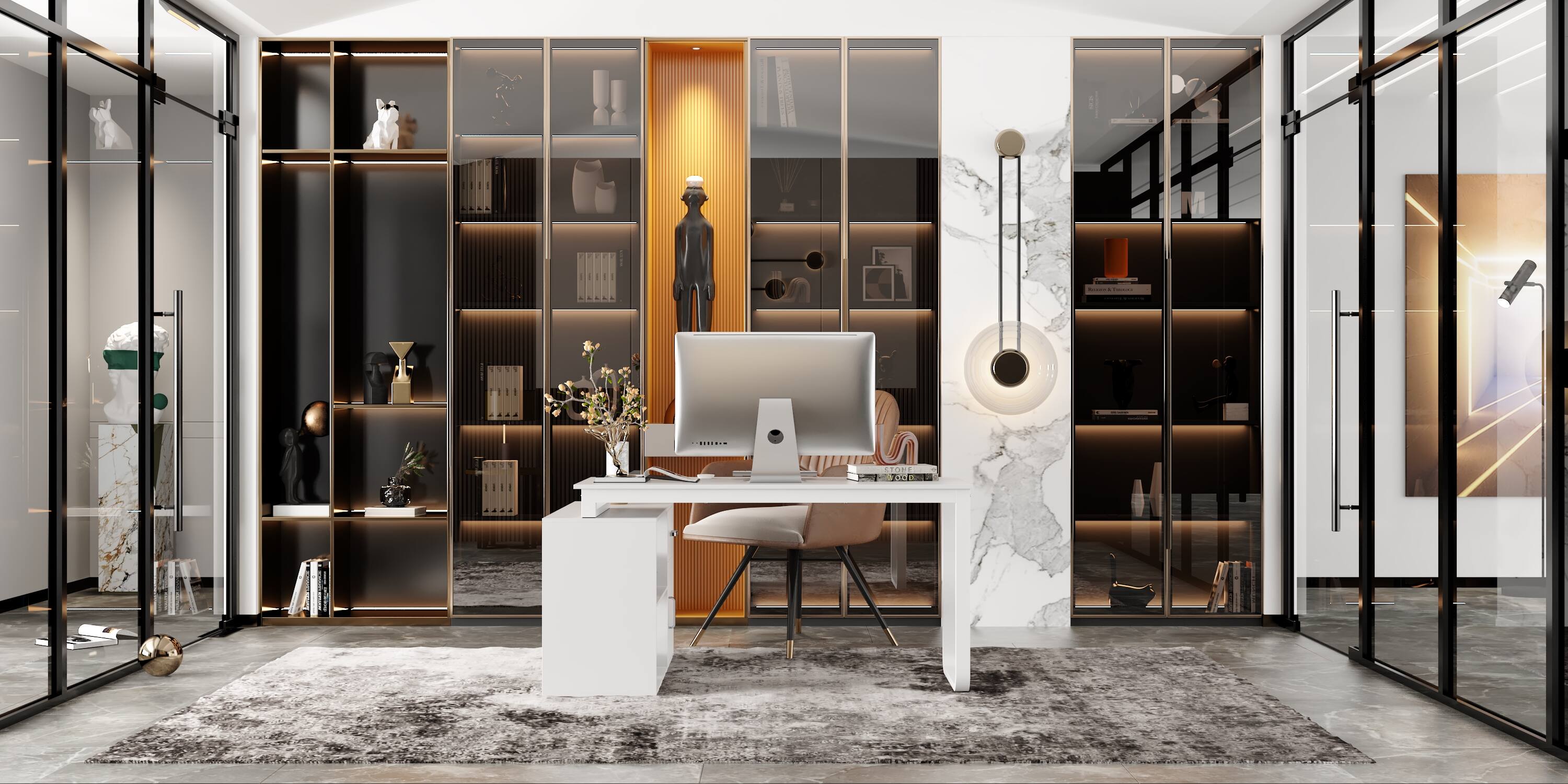 Alt View 5. FUFU & GAGA - FUFU&GAGA Modern L - Shaped Office Desk with Storage - Sleek Workstation for Home & Office - White.