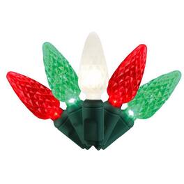 Celebrations - Platinum LED C6 Red/Green/Pure White 50 ct String Christmas Lights 25 ft - Multicolored