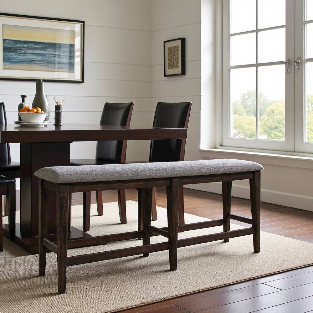Alt View 1. Starlight Canyon Home - Brown Wooden Dining Bench – Versatile Bedroom or Entryway Bench Seat - Brown.
