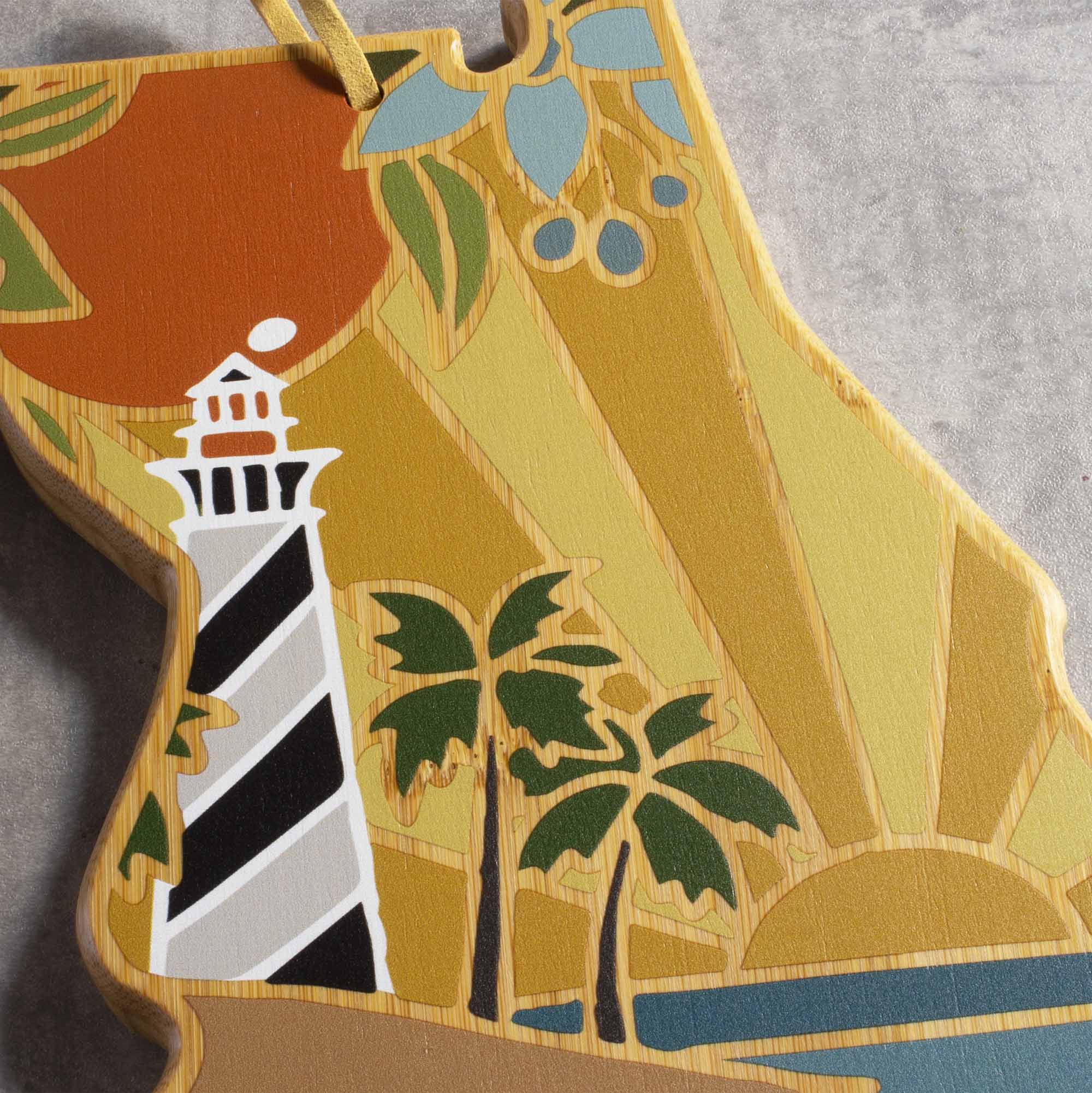 Alt View 2. Totally Bamboo - Florida Cutting Board with Artwork by Summer Stokes.