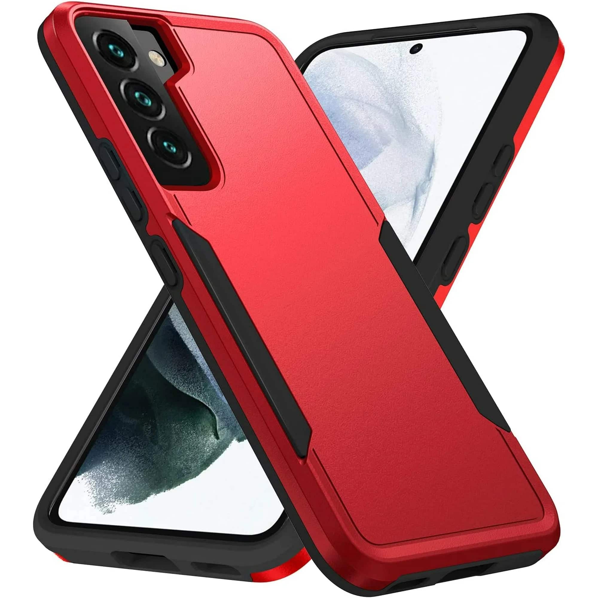 Front. Entronix - Entronix Galaxy S25 Plus Case - Sleek Soft-Touch Dual-Layer Protective Cover - Red.