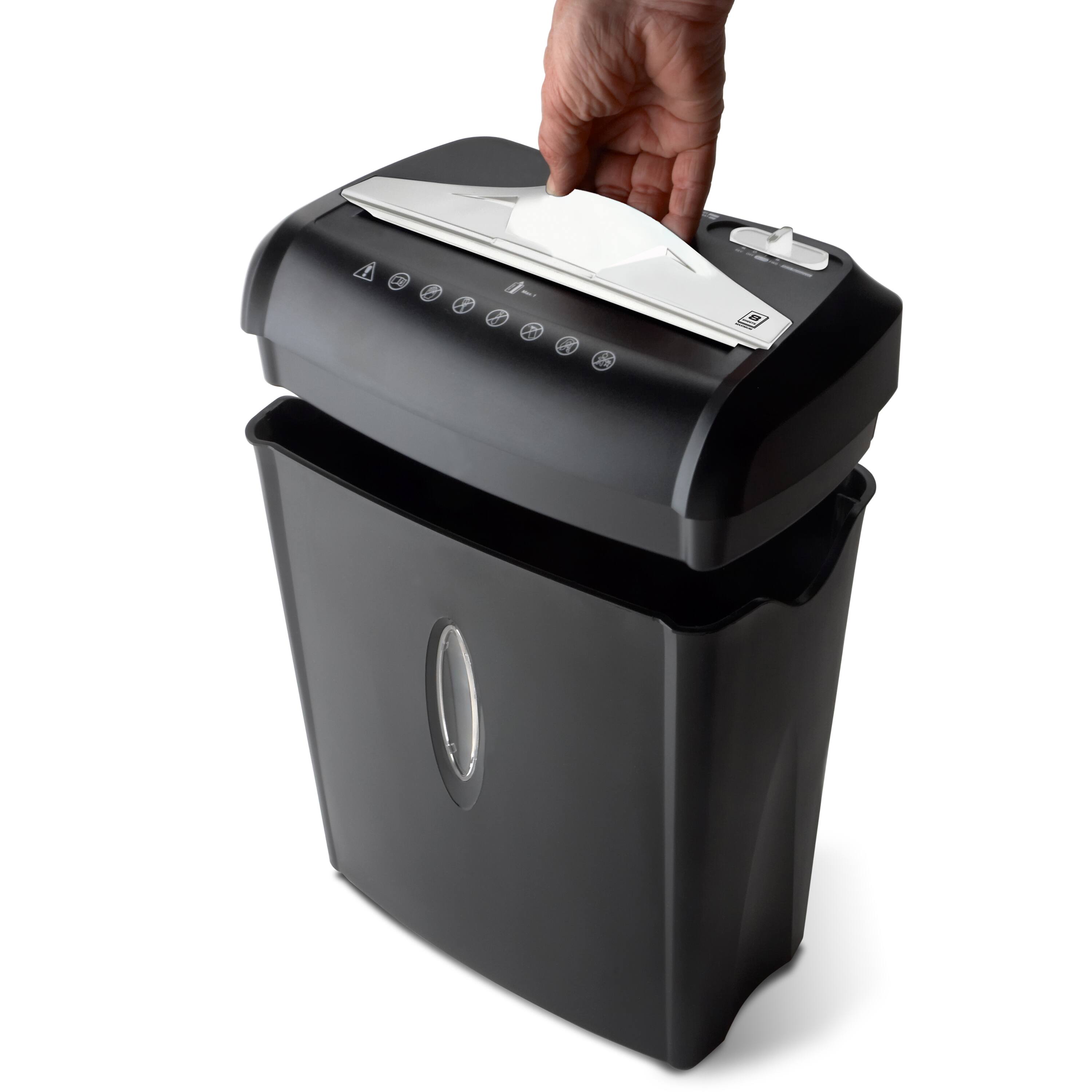 Alt View 1. Aurora - Aurora AU875XA 8-Sheet Crosscut Paper/ Credit Card Shredder, Black - Black.