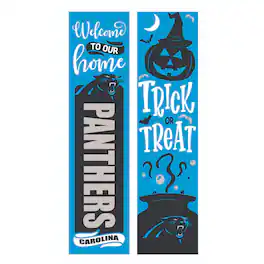 Evergreen Enterprises - Carolina Panthers 47" Double Sided Halloween Leaner Fan Sign - Multicolor