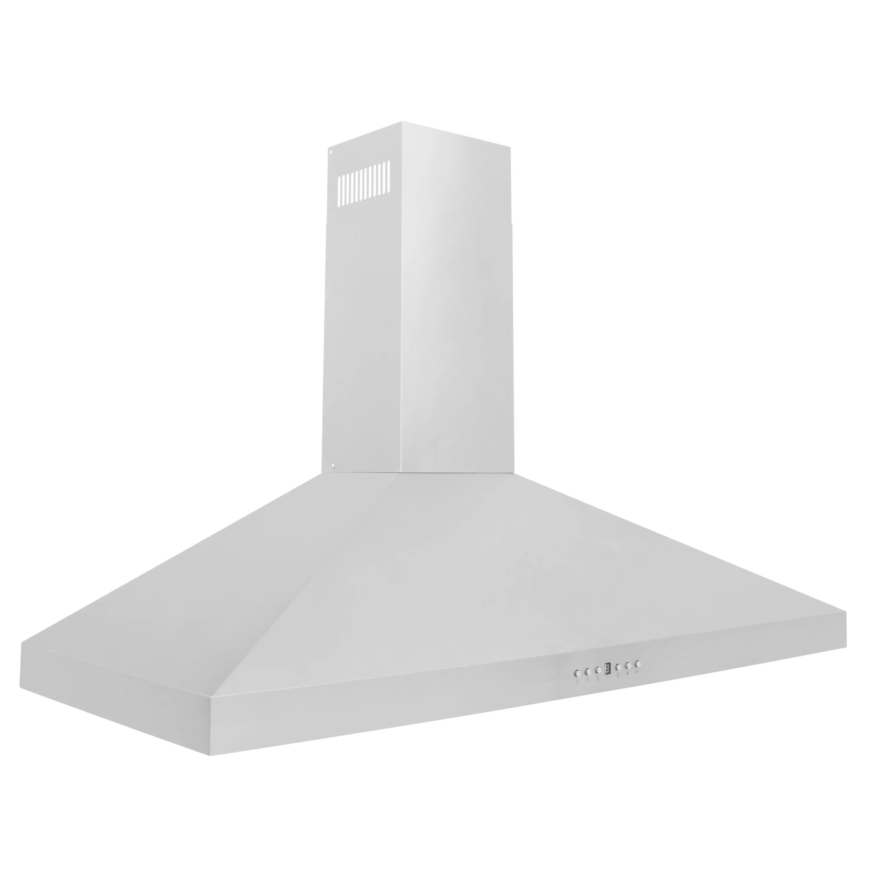 Angle. ZLINE - 48" Externally Vented Range Hood - Brushed Stainless Steel.
