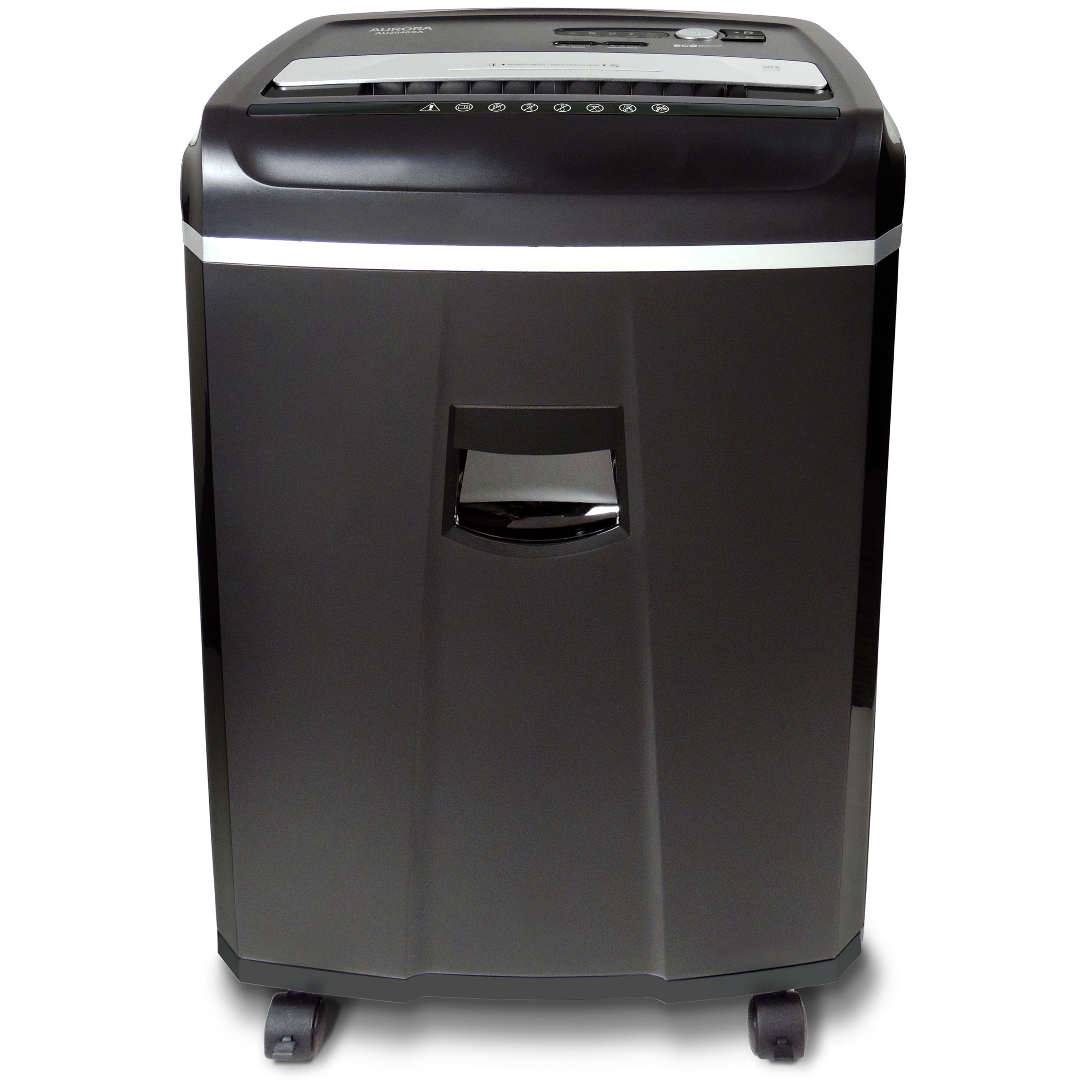 Aurora - AU2040XA Anti-Jam Heavy Duty 20-Sheet Crosscut Paper/ CD/ 60 Min/ 7-Gallon Basket Shredder - Black