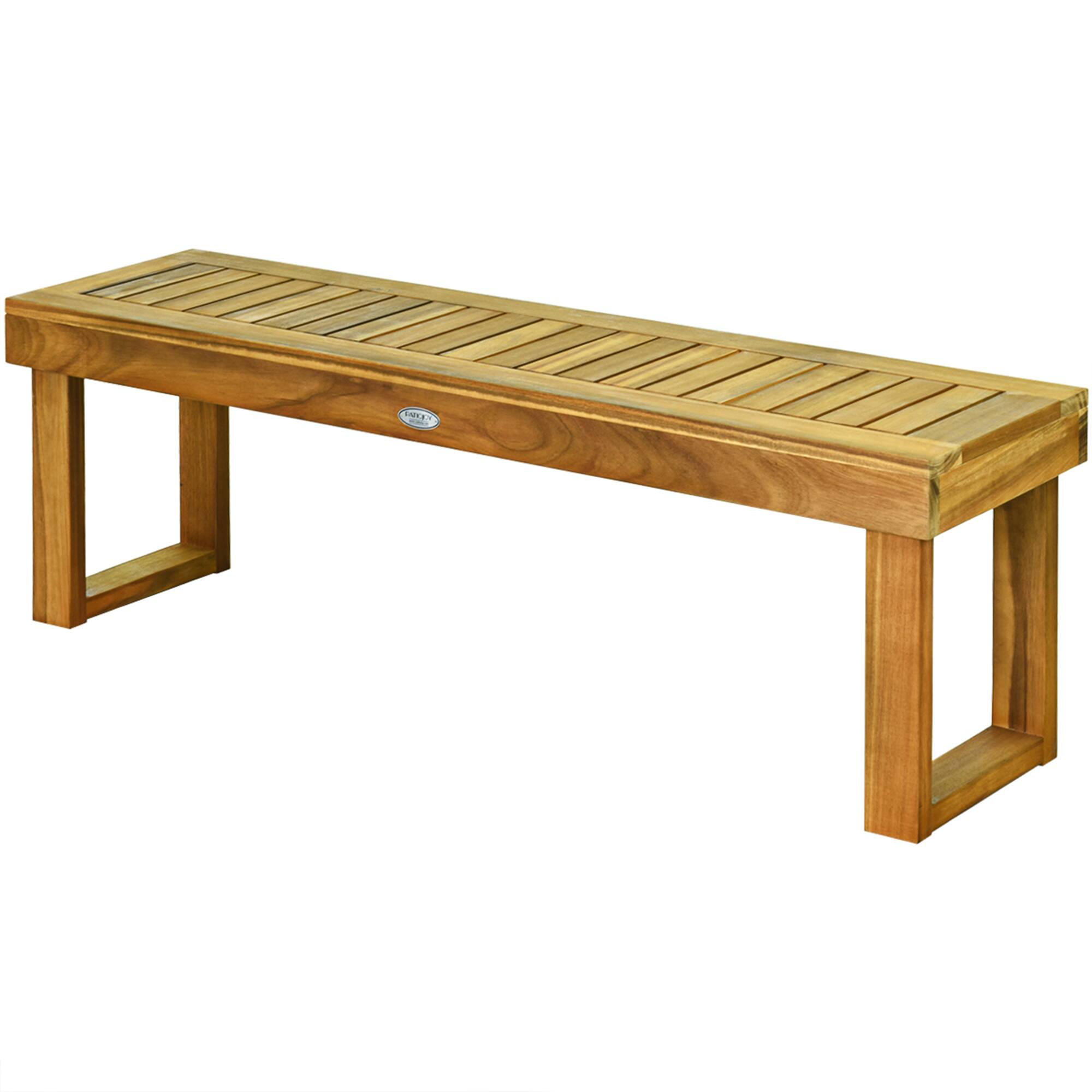Alt View 5. Gymax - Gymax Set of 2 Patio Garden Dining Bench Acacia Wood Bench - Teak.