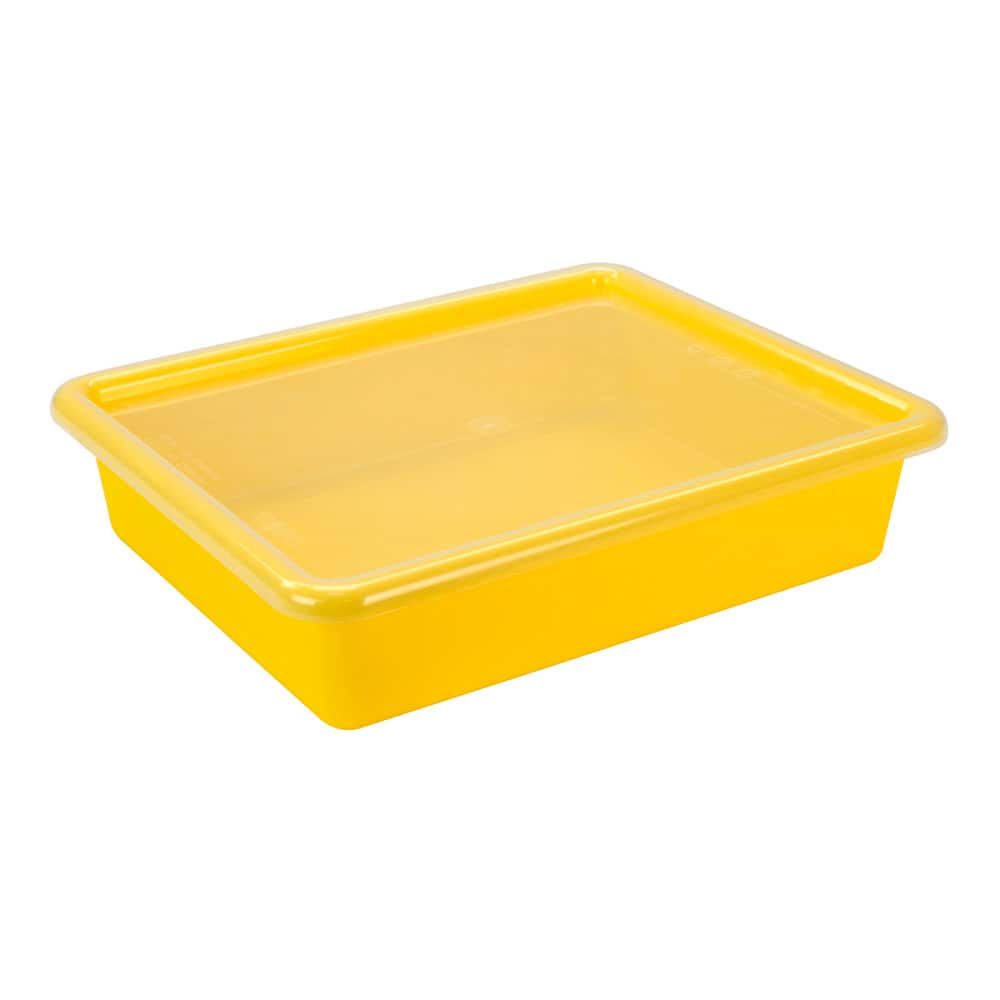 Storex - Flat Storage Tray with Lid, Yellow