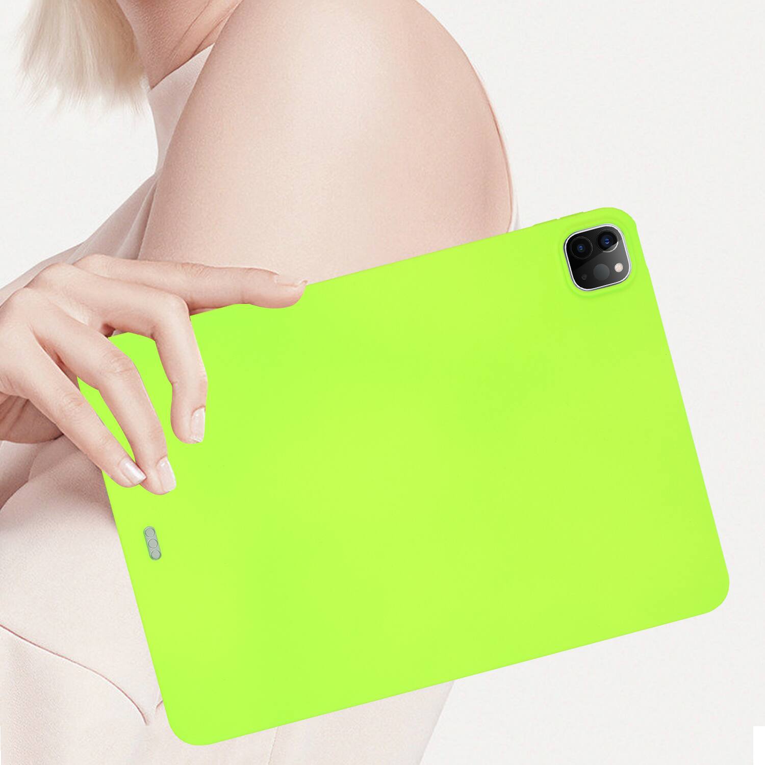 Alt View 4. Dteck - Case For Apple iPad Pro 11'' (M5) 2025/(M4) 2024 Slim Lightweight Soft TPU Skin-Friendly Anti-Scratch Protective Cover - Fluorescentgreen.