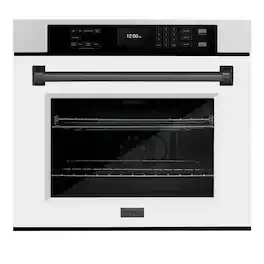 ZLINE - 30 in. Autograph Wall Oven w/ Air Fry in Satin Steel w/ White Black Accents - Satin Stainless Steel