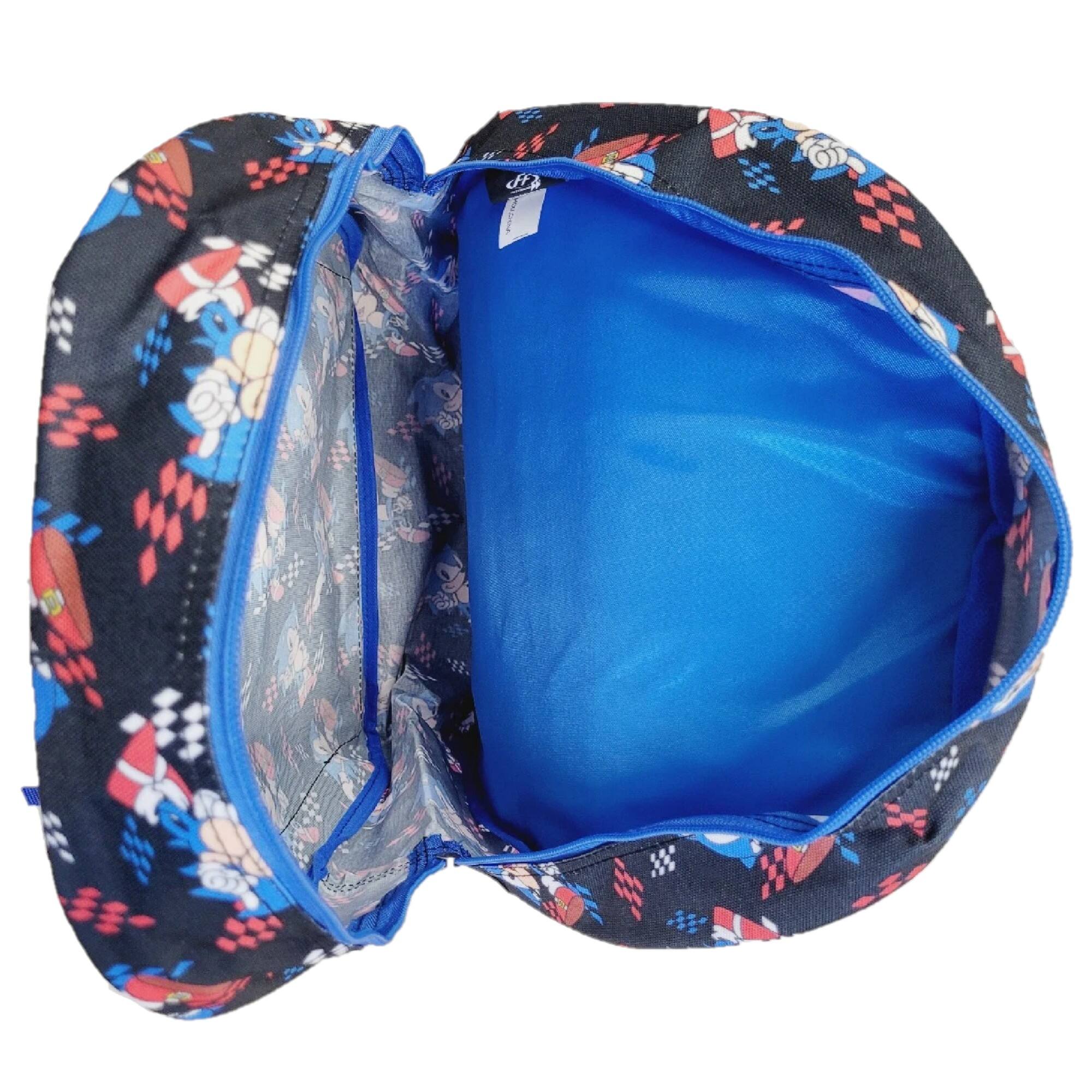Alt View 2. Sonic - Sonic the Hedgehog Black All Over Print 16" Kids School Backpack with a Small Front Pocket & Side Mesh Pockets - Assorted Pre-Pack.