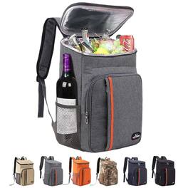 Live At Space - Camping Cooler Backpack 25 Cans Leak Proof Insulated Thermal Bag Beach Travel Picnic Lunch For Men Women - 1-grey